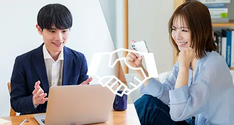 マネージャーの男性とライバーの女性